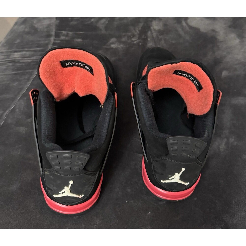 Size 10.5 - Nike Air Jordan 4 Retro-Mid Red Thunder-Fair Condition - Picture 3 of 6